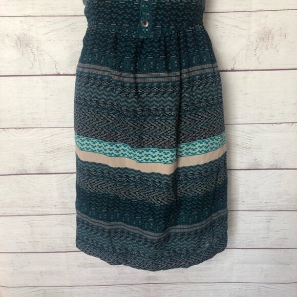 O'Neill Blue Button Down Triangle Print Tie Back Dress 13 - Picture 3 of 7